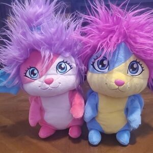 Fluffy Friends Plush Pet Toys - Pink and Blue